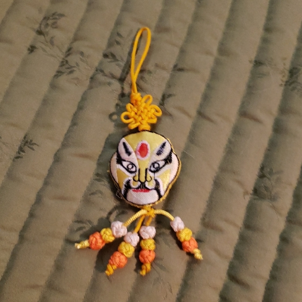 Chinese Opera Mask Mystic Knot Tassel Charm For GOOD LUCK